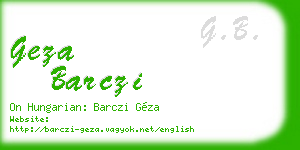 geza barczi business card