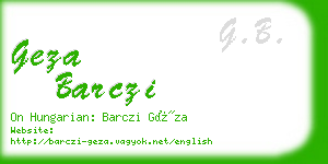geza barczi business card